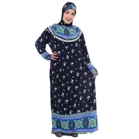 الحجاب الإسلامي ملابس النساء المطبوعة رداء العربية دبي قفطان تركيا طويلة الأكمام الصلاة ماكسي فستان عباية الإسلامية رداء - Image 4